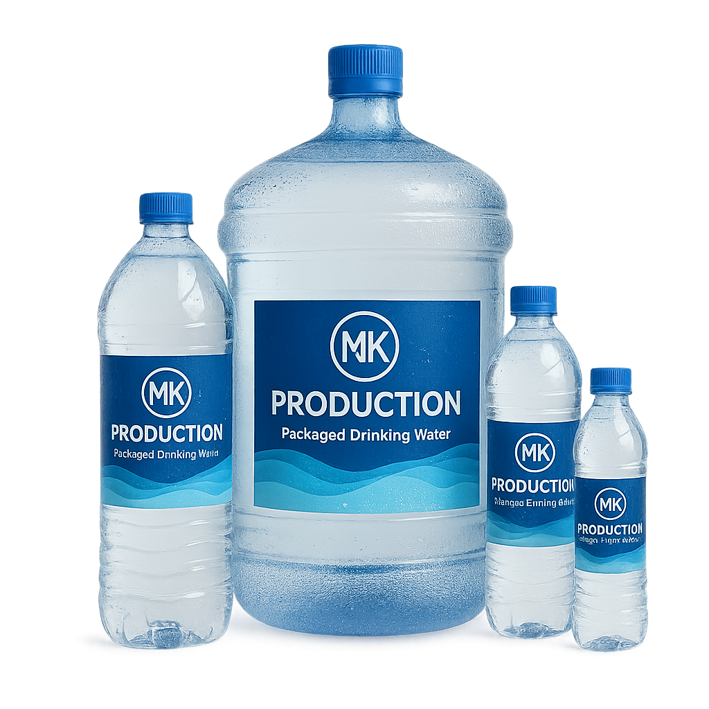 Packaged drinking water bottles